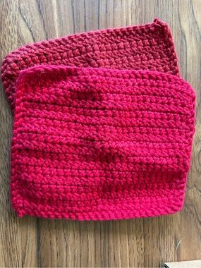 Handmade Crocheted Dishcloths - Red Set
